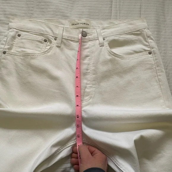 NWOT Denim Forum Arlo High Rise Straight Jeans White size 32 - Picture 12 of 13